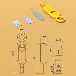 2 IN 1 SIM Card Removal Needle Pin with Protector Holder Anti-Lost Phone SIM Cards Storage Case Tray Ejector Needle Opener
