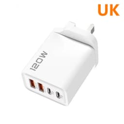 120W Fast Charger 4 Port USB Type C Charging Fast Charger Power Adapter For iPhone 14/13/12 Series Samsung Galaxy Huawei Charge