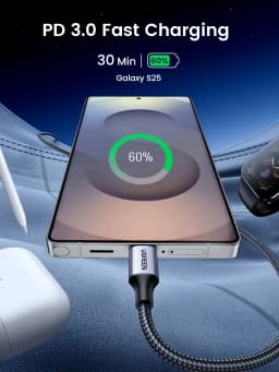 UGREEN PD3.0 60W USB Type-C to USB-C Fast Charging Cable for iPhone 17 16 MacBook Air iPad Samsung Xiaomi USB Fast Charger Cord