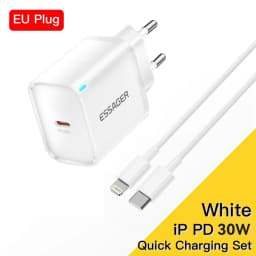 Essager Mini 30W Type C Charger Set For iPhone 16 15 Xiaomi PD 20W Lightning Cable Travel Chargers For iPhone 14 13 12 iPad Pro