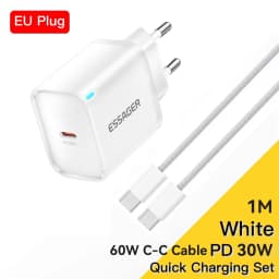 Essager Mini 30W Type C Charger Set For iPhone 16 15 Xiaomi PD 20W Lightning Cable Travel Chargers For iPhone 14 13 12 iPad Pro
