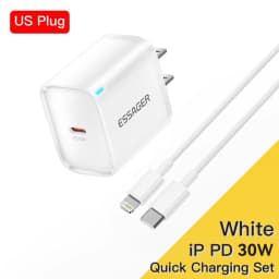 Essager Mini 30W Type C Charger Set For iPhone 16 15 Xiaomi PD 20W Lightning Cable Travel Chargers For iPhone 14 13 12 iPad Pro