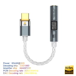 DAC USB C to 3.5mm Jack Audio Aux Adapter Type C Headphone Amplifier HiFi Earphone Converter CX31993 MAX97220 Digital Decoding