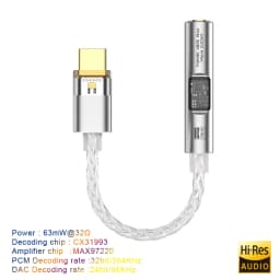 DAC USB C to 3.5mm Jack Audio Aux Adapter Type C Headphone Amplifier HiFi Earphone Converter CX31993 MAX97220 Digital Decoding