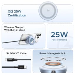 UGREEN Magflow Qi2 25W Wireless Charging Pad With Built-in Stand For iPhone 17 16 Pro Max Fast Charging Phone Charger