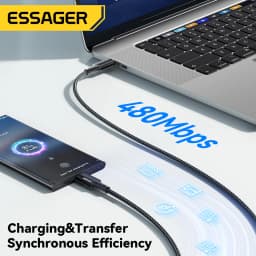 Essager 100W USB C To USB Type C Cable 5A PD Fast Charging Cord USB Type C Cable For iPhone 15 iPad MacBook Xiaomi Samsung Huawe