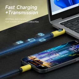 Hagibis USB C to USB C Cable with LED Display Type C Fast Charger Cable PD 240W Charging Cord for iPhone 17 Macbook iPad Pixel