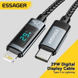 Essager USB Type C Cable for iPhone 14 13 12 11 Pro Max PD 29W Fast Charging Wire for iPhone Charger Cable Digital Display Cable