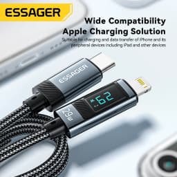 Essager USB Type C Cable for iPhone 14 13 12 11 Pro Max PD 29W Fast Charging Wire for iPhone Charger Cable Digital Display Cable