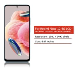 Super AMOLED Note12 Screen for Xiaomi Redmi Note 12 4G LCD 23021RAAEG 23021RAA2Y Display Touch Screen Digitizer Assembly