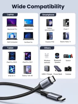 UGREEN PD3.1 240W USB Type C Cable for MacBook iPad Laptop iPhone 17 16 Samsung S25 Power Line 5A USB C Fast Charging Cable