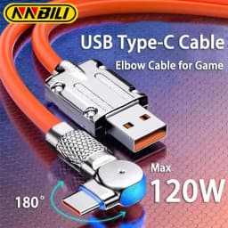NNBILI 6A USB Type C 180 Degree Phone Fast Charging 120W USB C Cable Data Cord For Honor Xiaomi 12 13 HUAWEI Poco 1m 1.5m 2m 