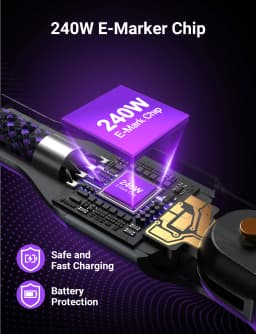 AUFU 240W Magnetic Type C Cable PD3.1 for MacBook Samsung Xiaomi iPhone 180° Rotating 5A Fast Charging USB C Magnet Charger Wire