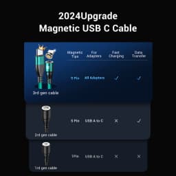 AUFU 60W Magnetic USB Cable Fast Charging USBC To Type C Micro Magnetic Data Cord For Macbook Samsung Xiaomi Magnet Charger Wire