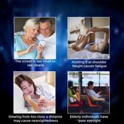 Phone Screen Magnifier 3D HD Tabletop Enlarger Cell Phone Magnifier for Seniors Video Watching Movie Night Home Travel Break