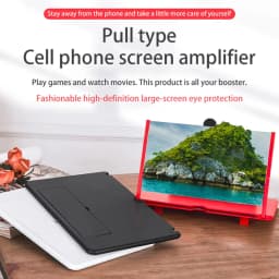 Phone Screen Magnifier 3D HD Tabletop Enlarger Cell Phone Magnifier for Seniors Video Watching Movie Night Home Travel Break