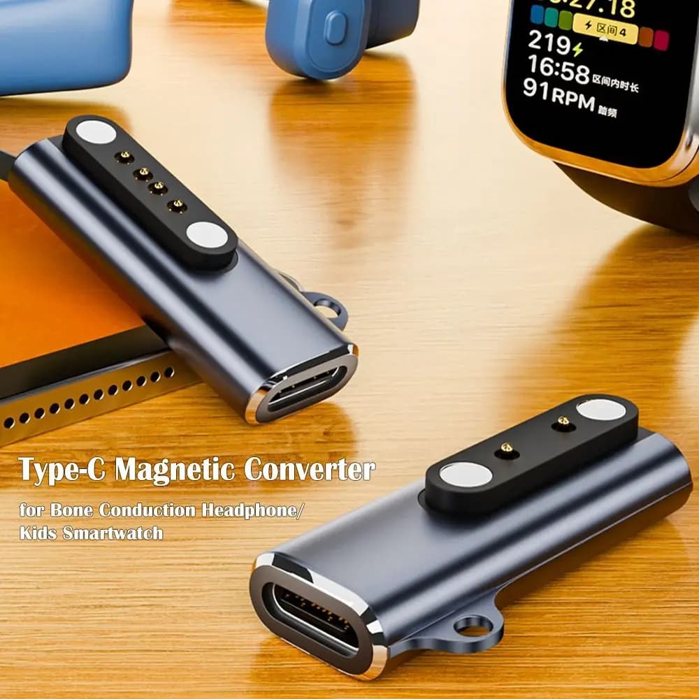 Bone Conduction Headphone Charging Adapter Indicator Light Aluminium Alloy Type-C to 7.62 2/4 Pin Converter Stable Safe