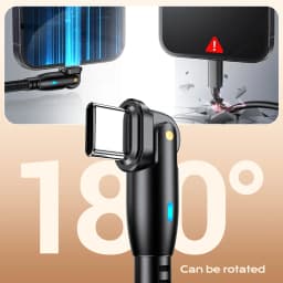 AUFU USB Type C Cable 5A PD100W Fast Charging Charger Wire Cord for MacBook Pro Xiaomi iPad Samsung 180° Rotate USB-C Cable