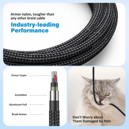 AUFU USB Type C Cable 5A PD100W Fast Charging Charger Wire Cord for MacBook Pro Xiaomi iPad Samsung 180° Rotate USB-C Cable