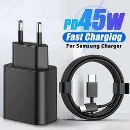 PD 45W Super Fast Charger For SAMSUNG Galaxy S21 S22 S23 S24 Ultra Fast Charging Phone USB C Charge Type C Cable 2M Wall Adapter
