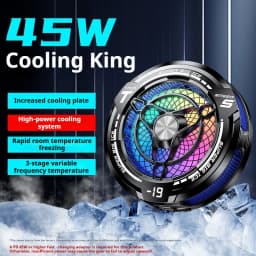 New 45W Semiconductor Tablet Cooler Large Area Powerful Cooling Magnetic RGB Phone Cooler for Pad/Gaming Phones with Lights