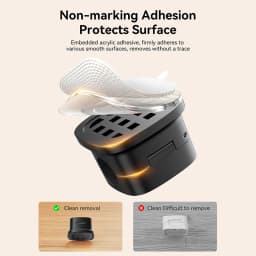 ROCOREN Magnetic Cable Organizer Self Adhesive Wire Holder Under Desk Adjustable Cable Management Wire Keeper Cable Holder Clips