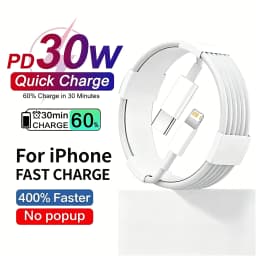 PD 30W Fast Charging USB-C Cable for iPhone 11/12/13 Mini/14 pro Max/X/XR/XS Max/7/8 Plus/SE 2020 Rapid Charge Phone Data Cord