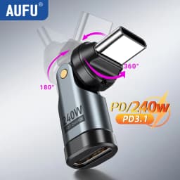 AUFU 240W USB C Adapter USBC To Type C OTG Fast Charge Cable Adapter Type C Male To Female Converter For IPhone16 Macbook Laptop