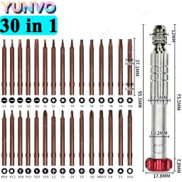 30 in 1 Magnetic Precision Screwdriver Set, S2 Steel Bits, Phone Watch Glasses Repair Tool Kit for iPhone Android
