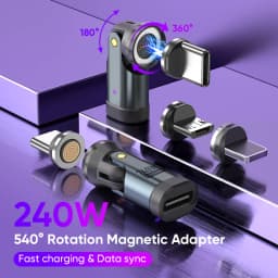 PD 240W Magnetic Adapter for iPhone 17 Pro Samsung Galaxy A06 Sony Xperia 1 VI Lenovo Legion Tab Xiaomi Redmi Note 13 Charging