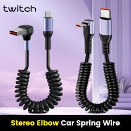 66W Car Spring Cable Fast Charging 6A 20CM To 1M Type C To Type C Data Cord For iPhone 15 16 Samsung Huawei Xiaomi USB C Cable