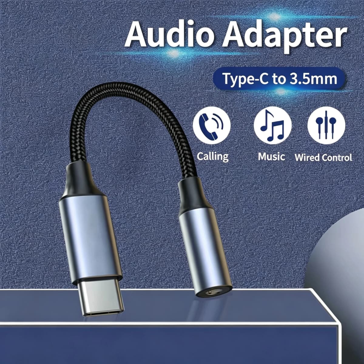 Type C 3.5 Aux Jack Audio Cable USB Type C To 3.5mm Audio Adapter Earphone Wire Converter For iPhone 15 Samsung Galaxy S24 S23