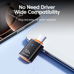 12A USB 3.0 To Type C Adapter LED OTG USB C Male to USB A Female Connector For iPhone 15 Tablet Notebook Android Phones Adapter
