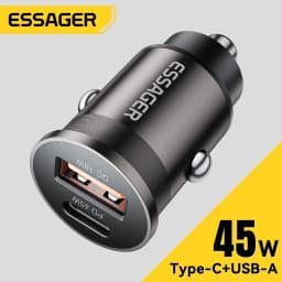 Essager 45W Car Charger QC 3.0 For Huawei Xiaomi Quick Charge SCP Samsung AFC Quick Charge PD 3.0 Type C Portable Phone Charge