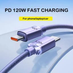 120W USB Type C Cable Type C to Type C Fast Charging Cord USB C Quick Charge Phone Cables For Samsung Xiaomi Huawei Realme