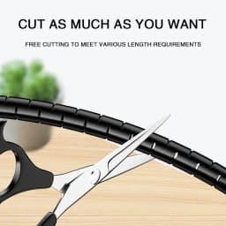 2M/1M Black Cable Wire Protector Cable Organizer Management Pipe Flexible Wire Wrap Line Coiled Tube Office Cord Sleeve Cover