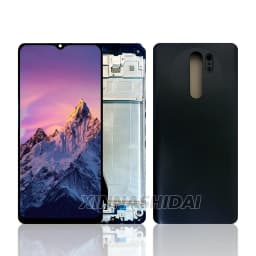 6.53 Inch LCD For Redmi 9 Display Touch Screen Digitizer Assembly with Frame And Battery Cover for Redmi 9 M2004J19G M2004J19C
