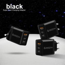 48W 3 Ports USB Fast Charger QC 3.0 PD Type C Wall Adapter EU US UK Plug For iPhone 15 Xiaomi Samsung Huawei For Phone Charging