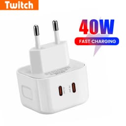40W Type C Charger Fast Charging Dual PD QC 3.0 Mobile Phone Charger Adapter For iPhone Samsung Huawei Xiaomi USB C Wall Charger