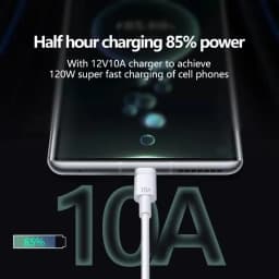 120W 10A Cable Super Fast Charging 1/2/3Pcs USB To Type-C Cable For Android Highspeed Data Transfer For Xiaomi 17 Cable 1/1.5/2M