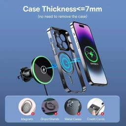 30W Fast Charging Magnetic Car Wireless Charger, LED Light Phone Mount Holder for iPhone 12, 13, 14, 15,16,17, Pro Max