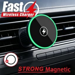 30W Fast Charging Magnetic Car Wireless Charger, LED Light Phone Mount Holder for iPhone 12, 13, 14, 15,16,17, Pro Max