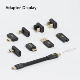Hagibis USB C Adapter Kit Multifunction USB4 Cable USB Type C Right Angle Adapter 90 Degree Set Storage Case SIM Card Eject Pin
