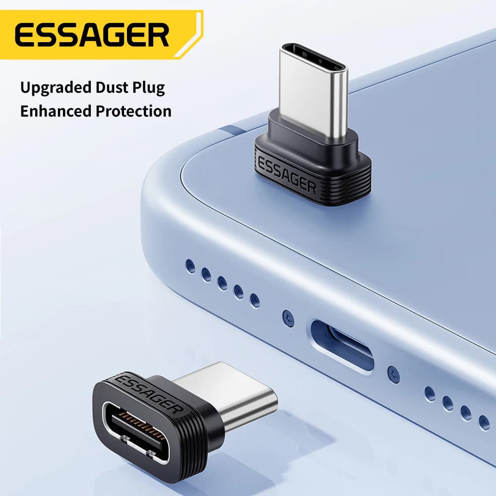 Essager Type‑C To Type‑C OTG Adapter Type‑C Dust Protective Plug Support Charging Data Sync For iPhone 17 Xiaomi 17 Smart Phones