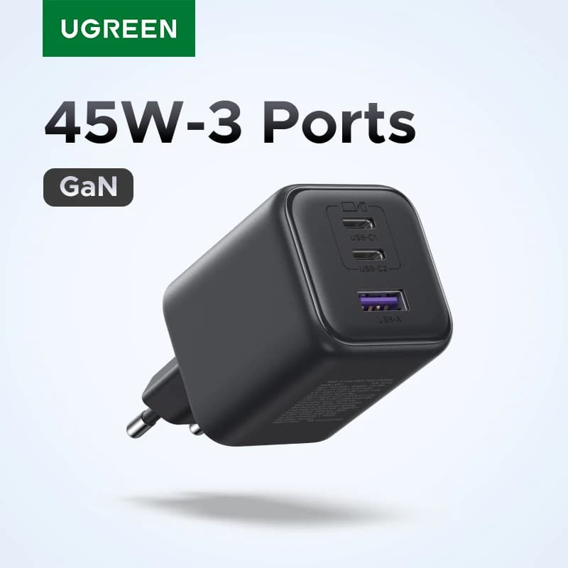 UGREEN 45W GaN Charger PD3.0 PPS QC3.0 For Samsung S25 S24 Ultra iPhone 17 16 15 Pro Max iPad Xiaomi Tablet USB C Fast Charger