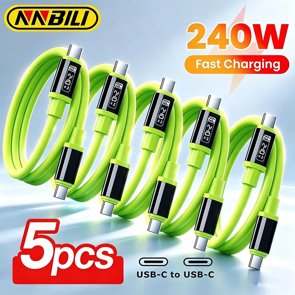240W USB Type C Cable Fast Charging Phone Charger Data Cord For iPhone Samsung Xiaomi Huawei USB C to USB C Quick Charge Wire 1M