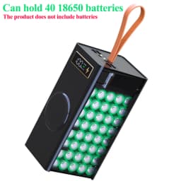 40 Cells 18650 DIY Power Bank Case Kit Detachable No Soldering Wireless Charge Camping Light Mobile Power Shell Without Battery