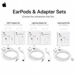 Official Apple EarPods Wired Headphones Lightning USB-C 3.5mm Connector with Mic Remote Adapters for iPhone iPad MacBook