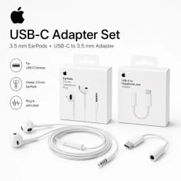 Official Apple EarPods Wired Headphones Lightning USB-C 3.5mm Connector with Mic Remote Adapters for iPhone iPad MacBook