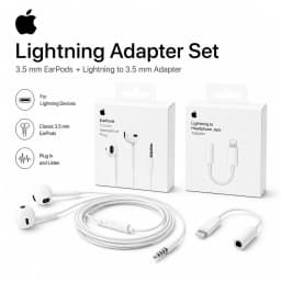 Official Apple EarPods Wired Headphones Lightning USB-C 3.5mm Connector with Mic Remote Adapters for iPhone iPad MacBook